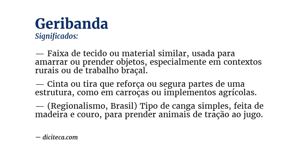 Significado de geribanda