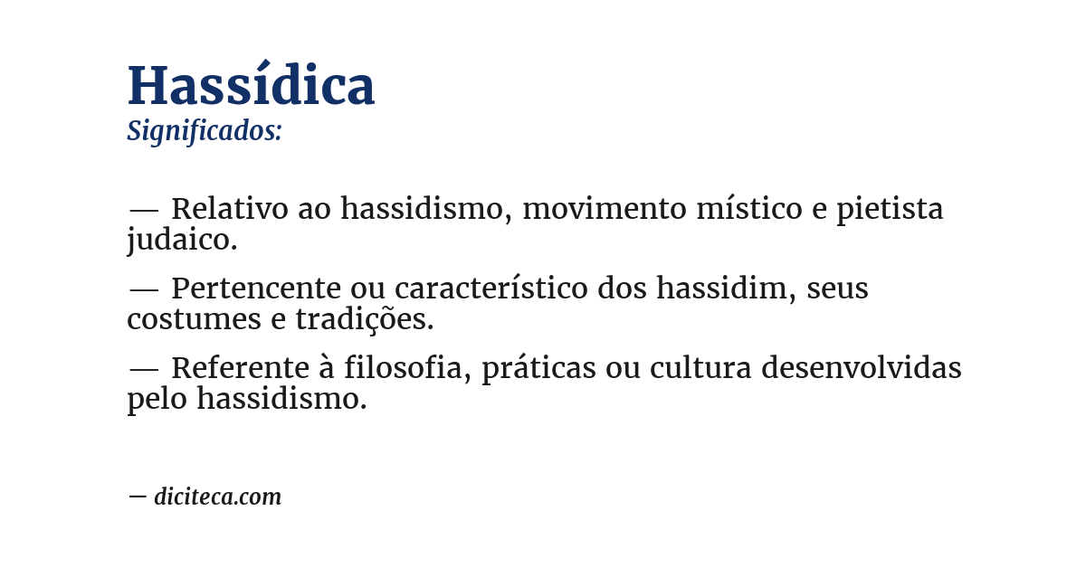 Significado de hassídica