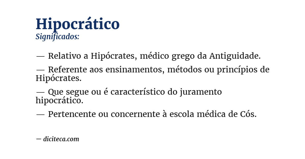 Significado de hipocrático