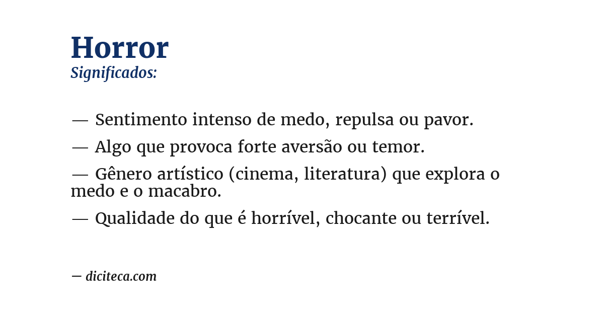 Significado de horror