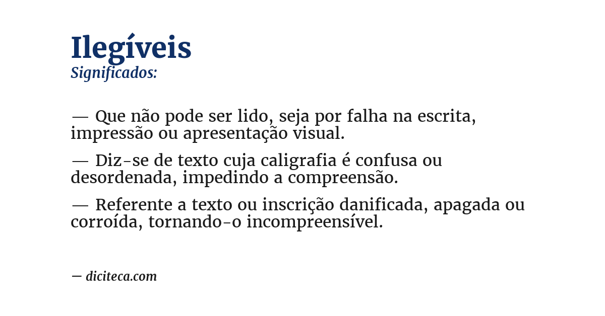 Significado de ilegíveis