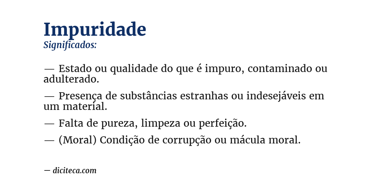 Significado de impuridade