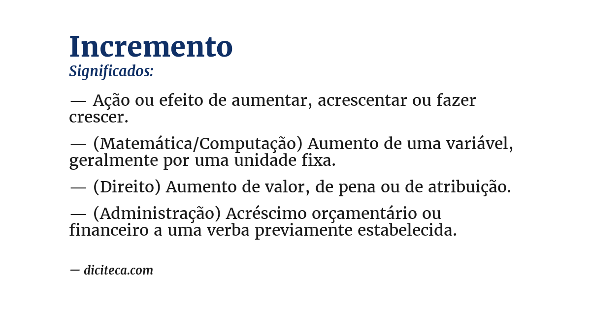 Significado de incremento