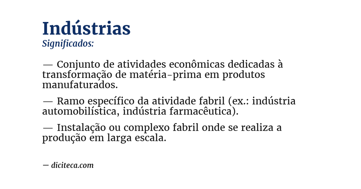 Significado de indústrias