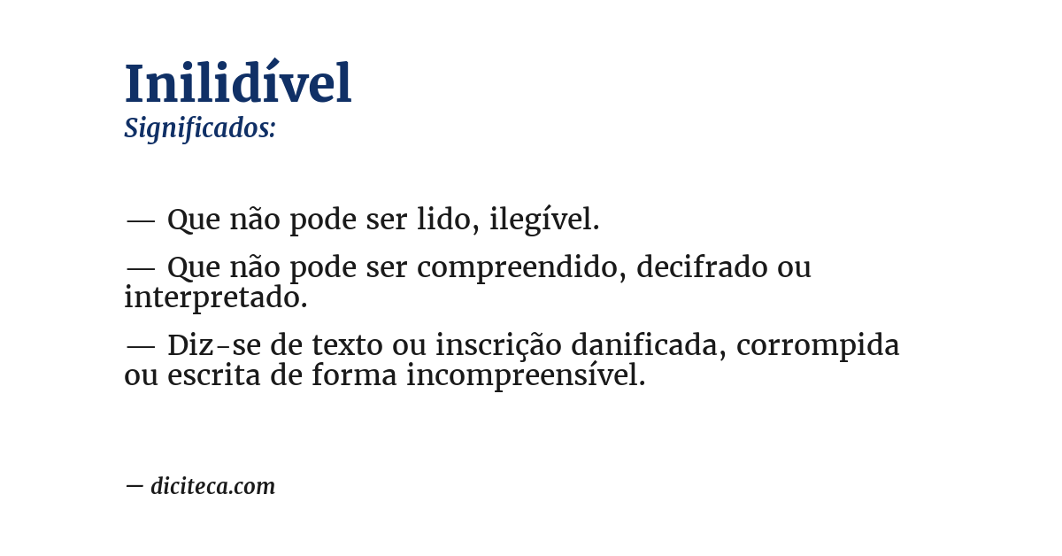 Significado de inilidível