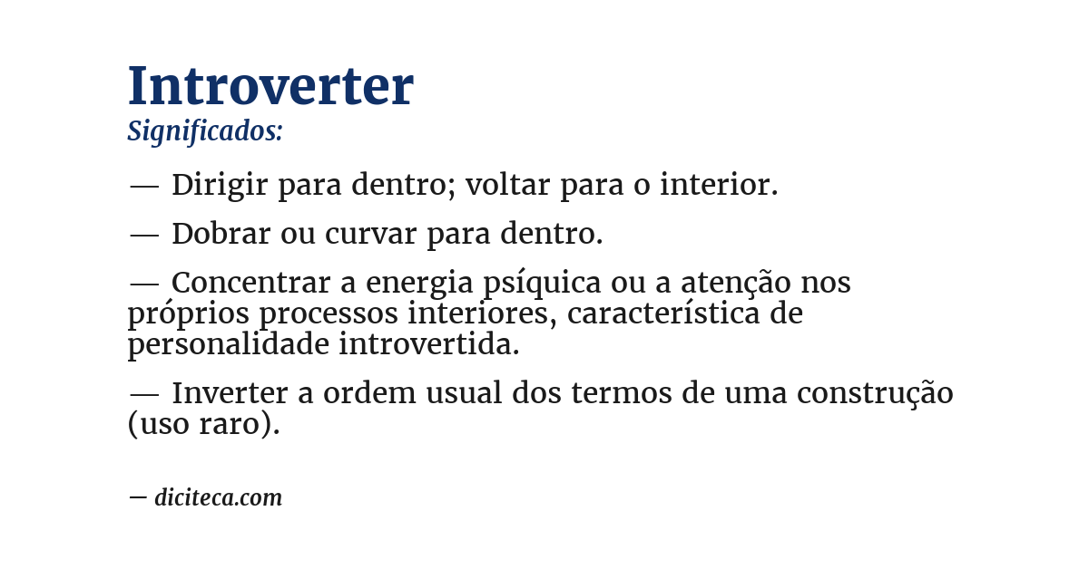 Significado de introverter