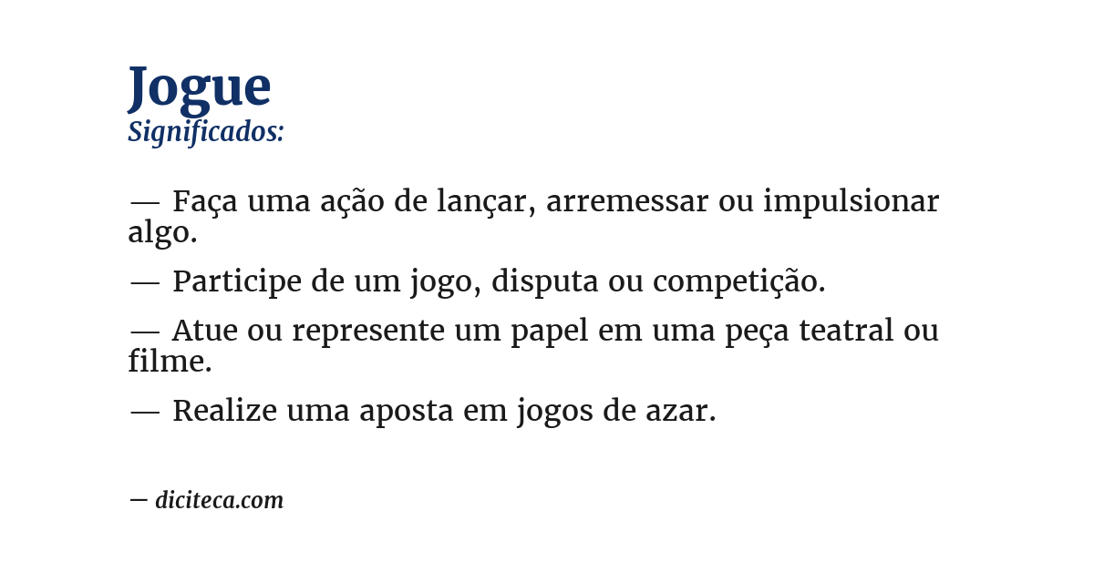 Significado de jogue