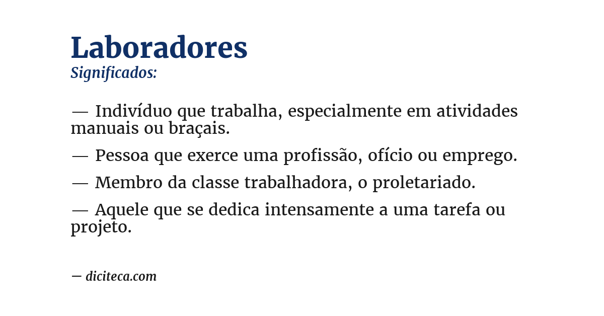 Significado de laboradores
