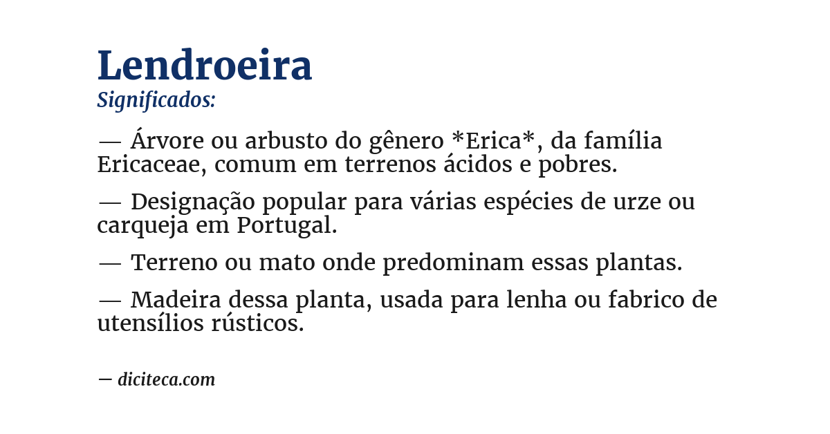 Significado de lendroeira