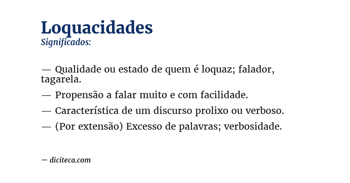 Significado de loquacidades