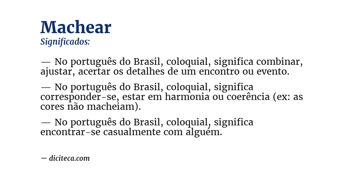 Significado de machear