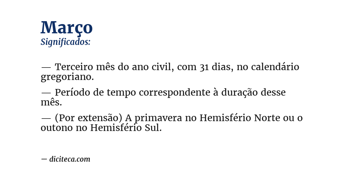 Significado de março