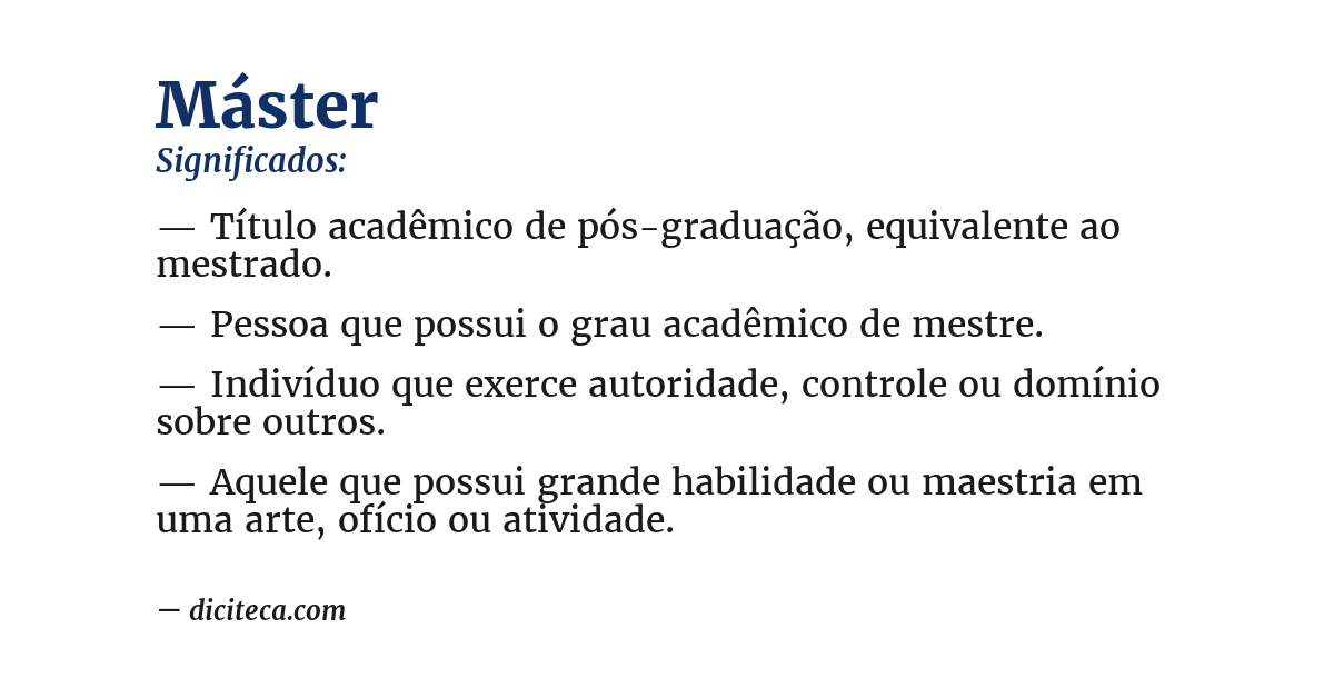 Significado de máster