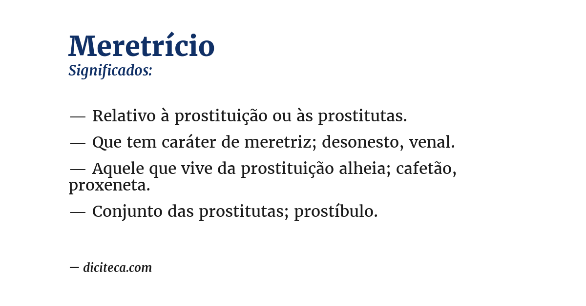 Significado de meretrício