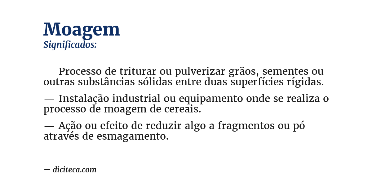 Significado de moagem