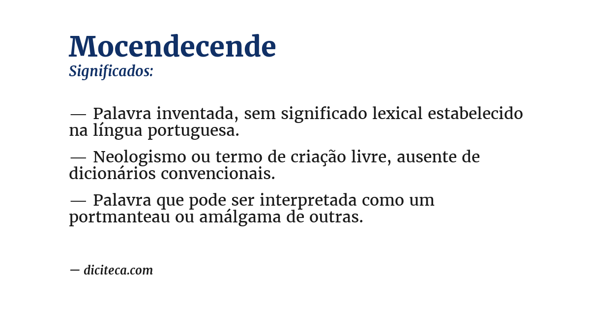 Significado de mocendecende