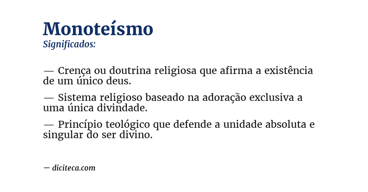 Significado de monoteísmo
