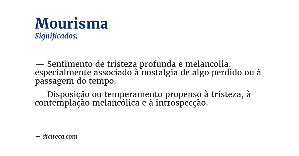 Significado de mourisma