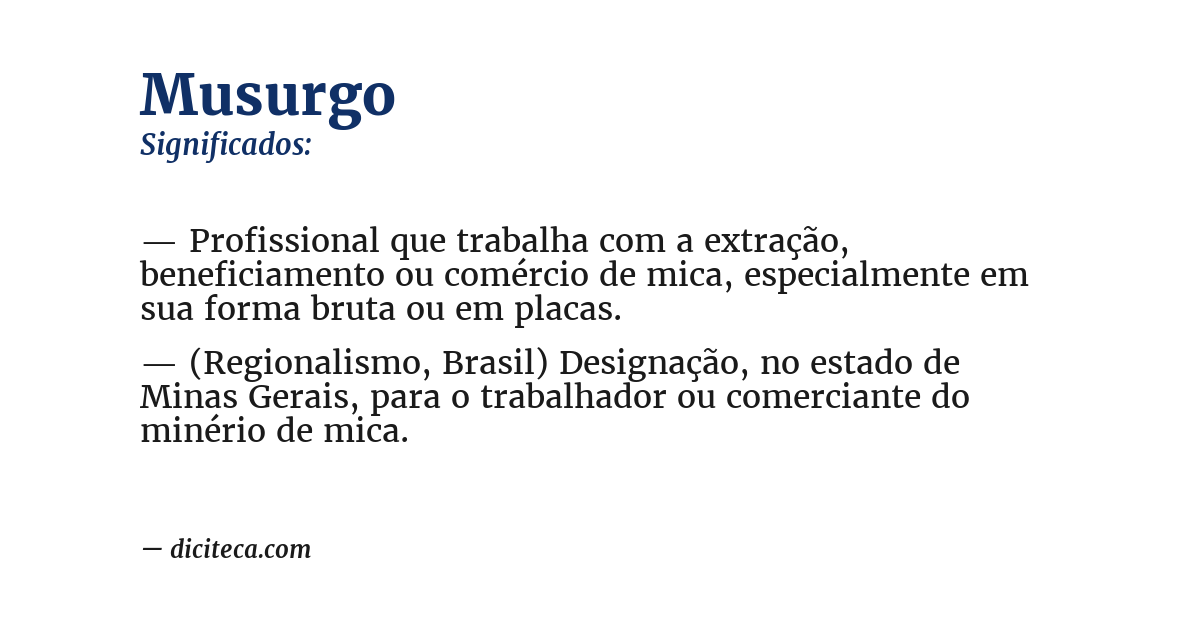 Significado de musurgo