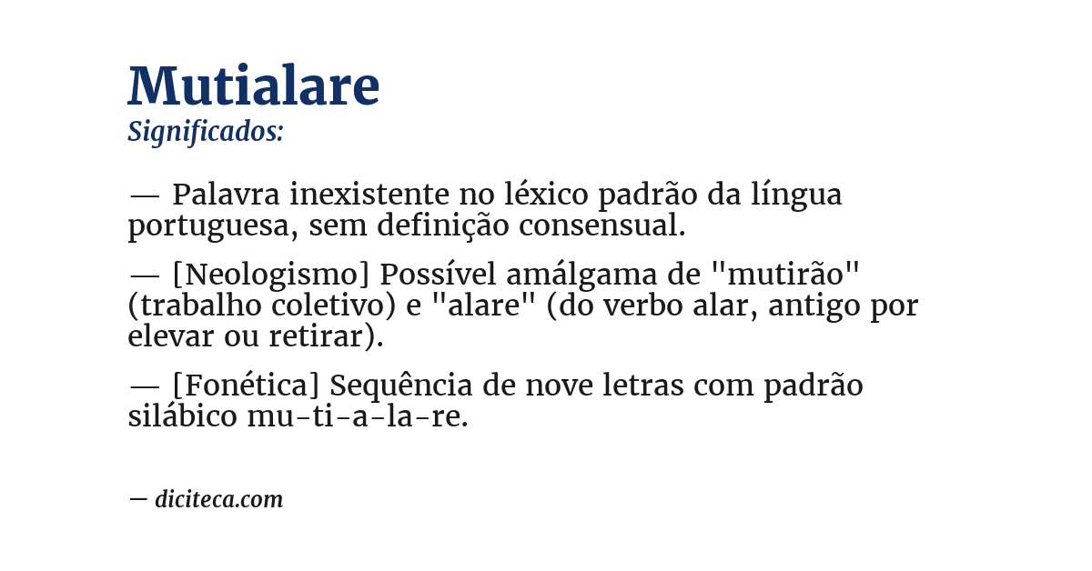 Significado de mutialare