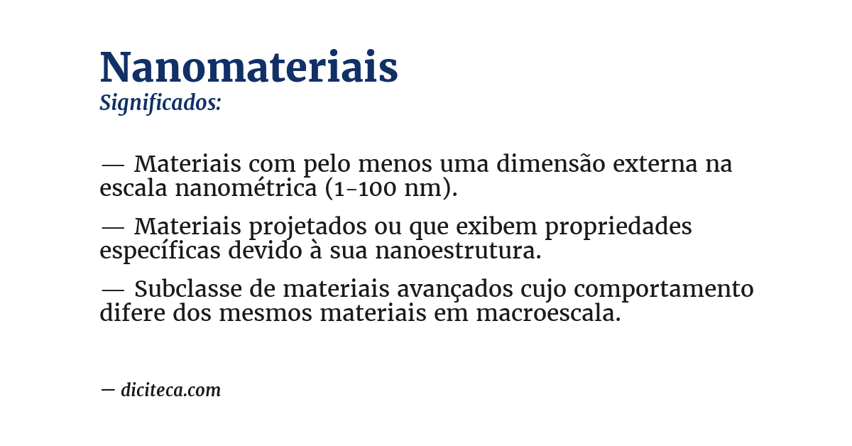 Significado de nanomateriais