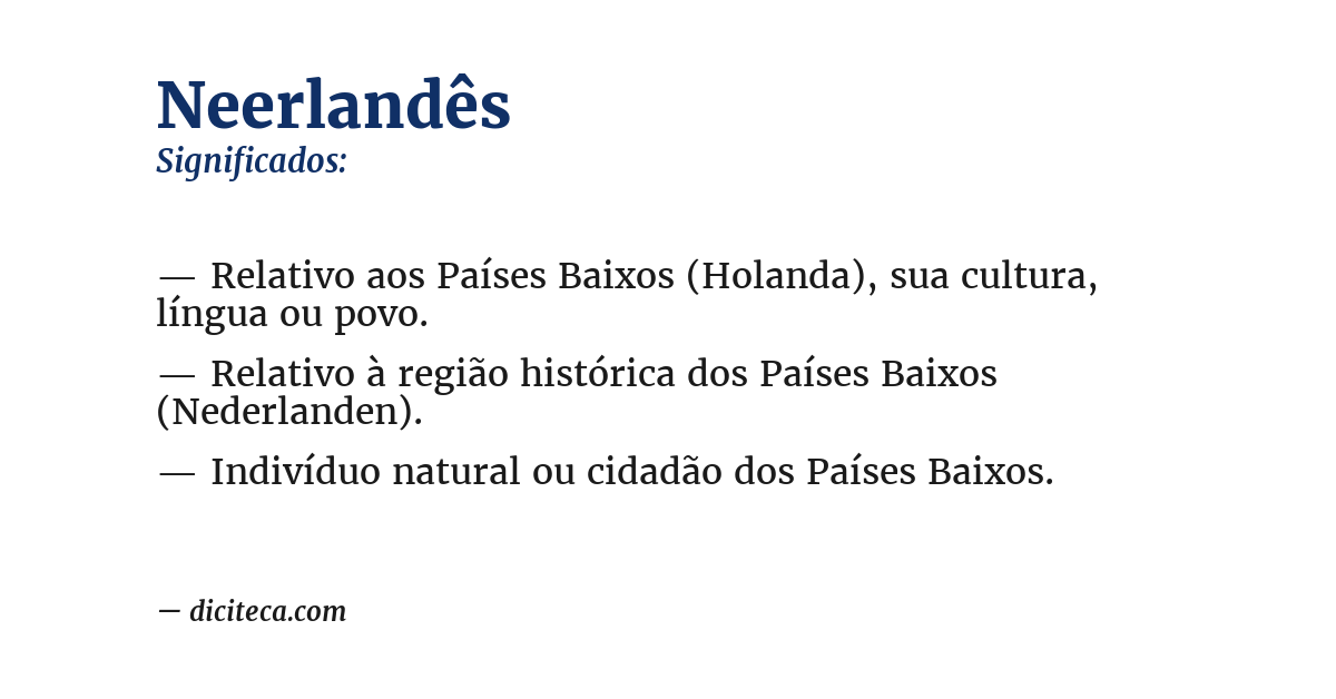 Significado de neerlandês