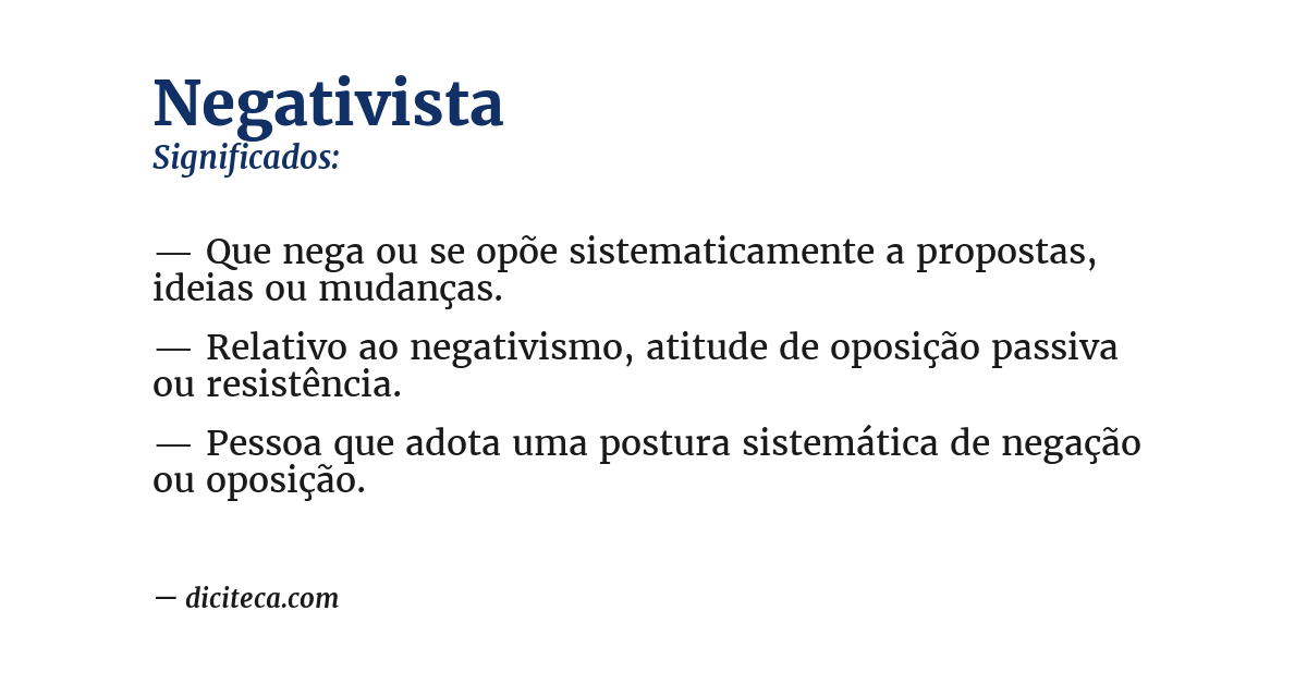 Significado de negativista