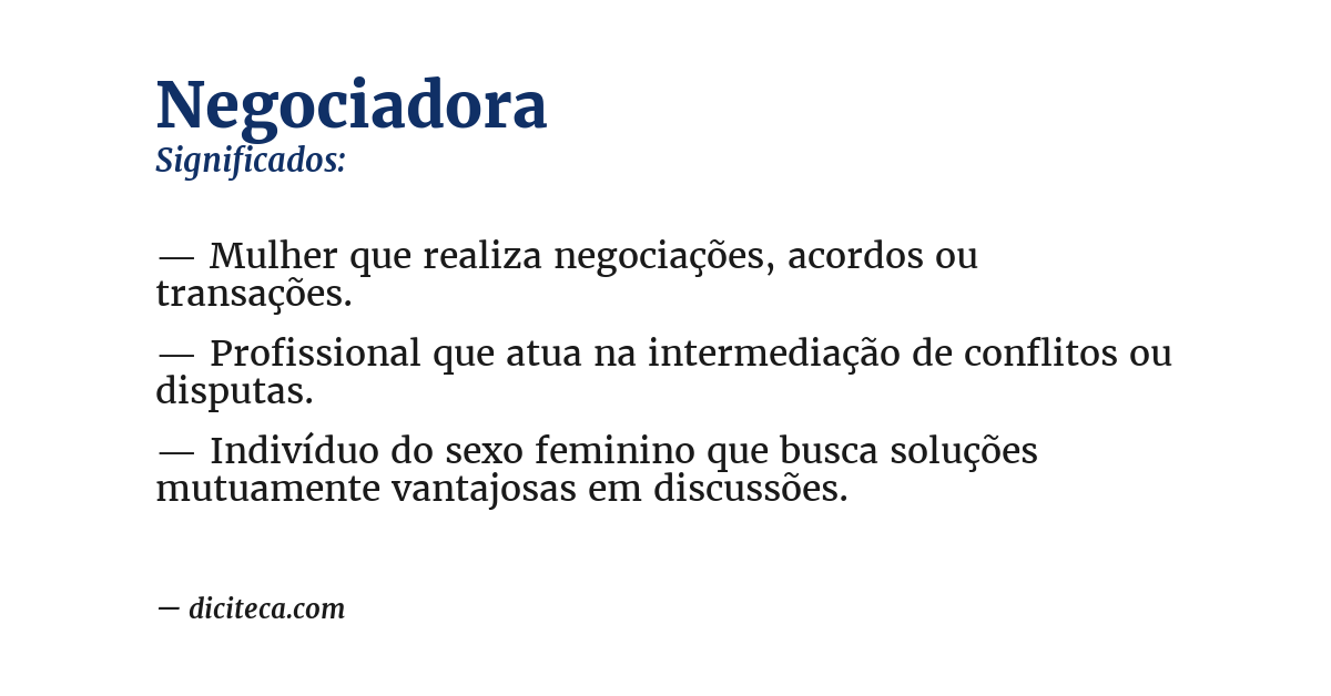 Significado de negociadora