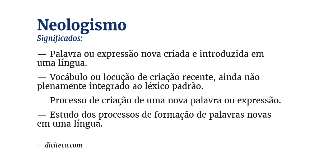 Significado de neologismo