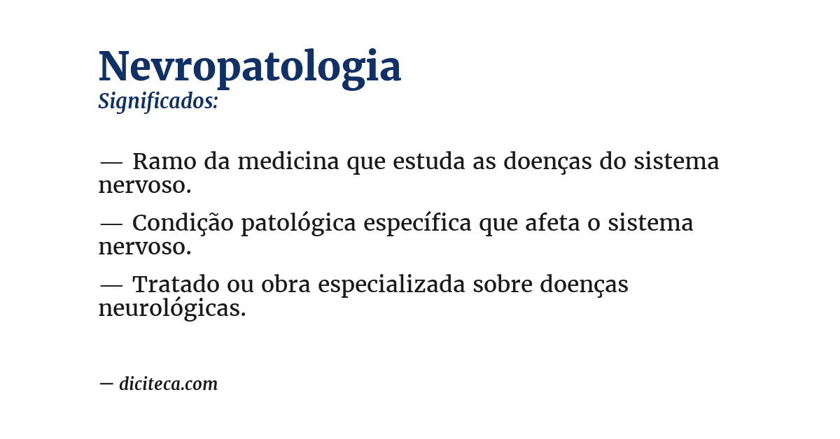 Significado de nevropatologia