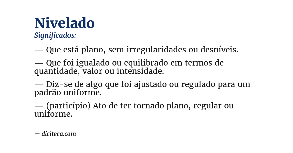 Significado de nivelado