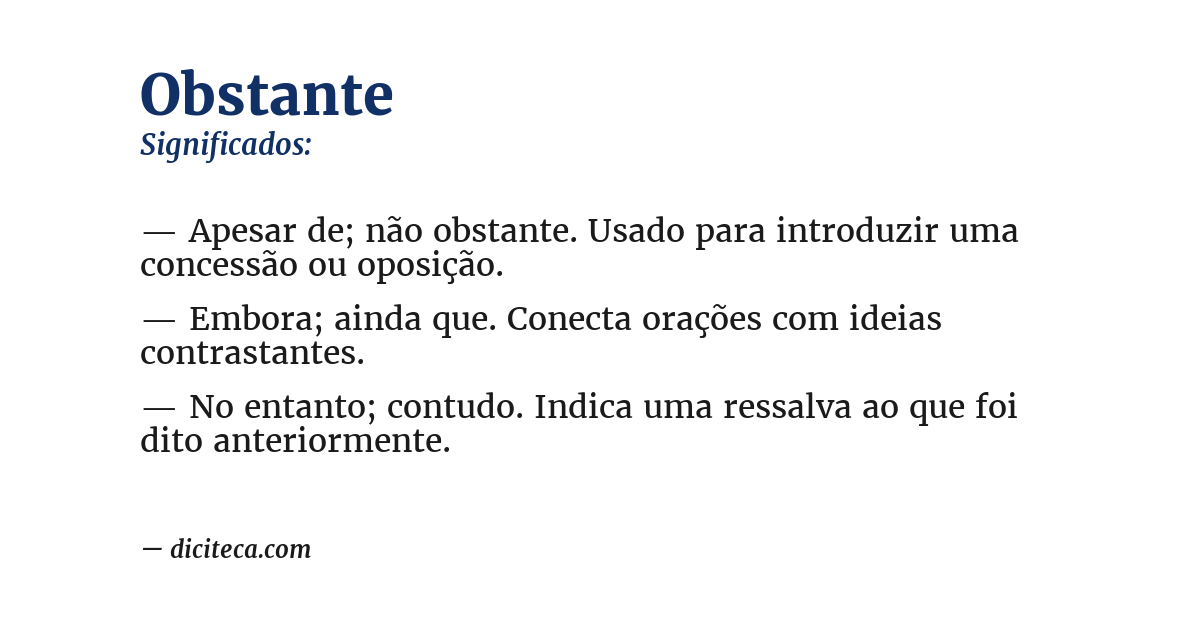 Significado de obstante