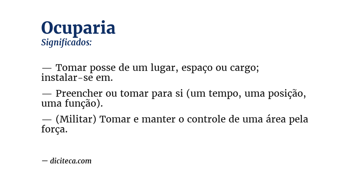 Significado de ocuparia