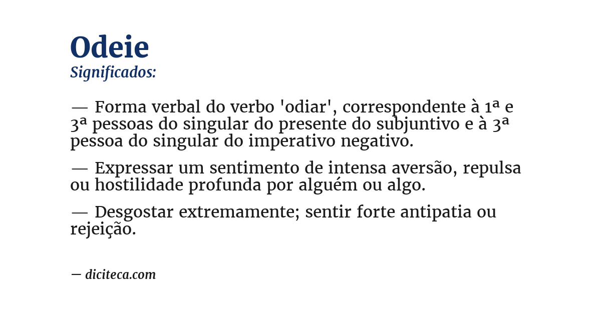 Significado de odeie