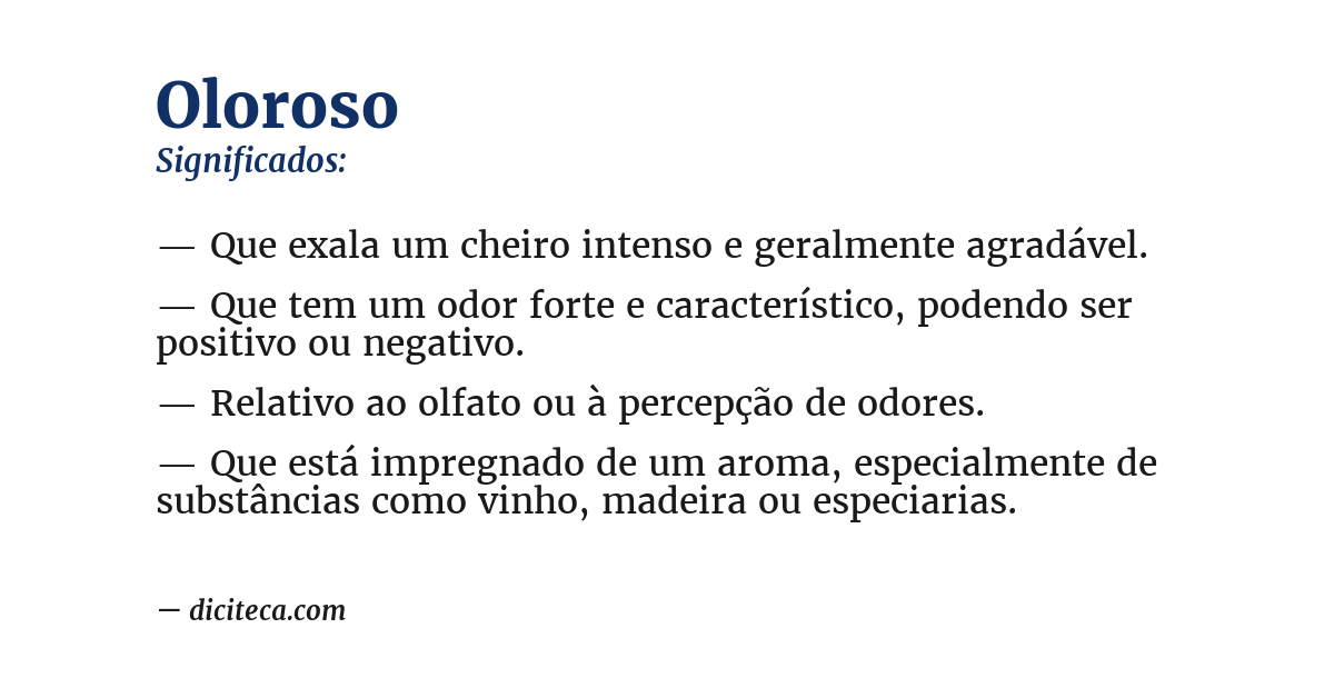 Significado de oloroso