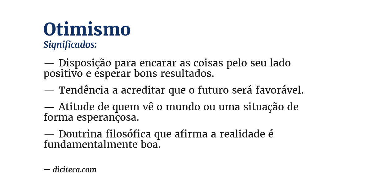 Significado de otimismo