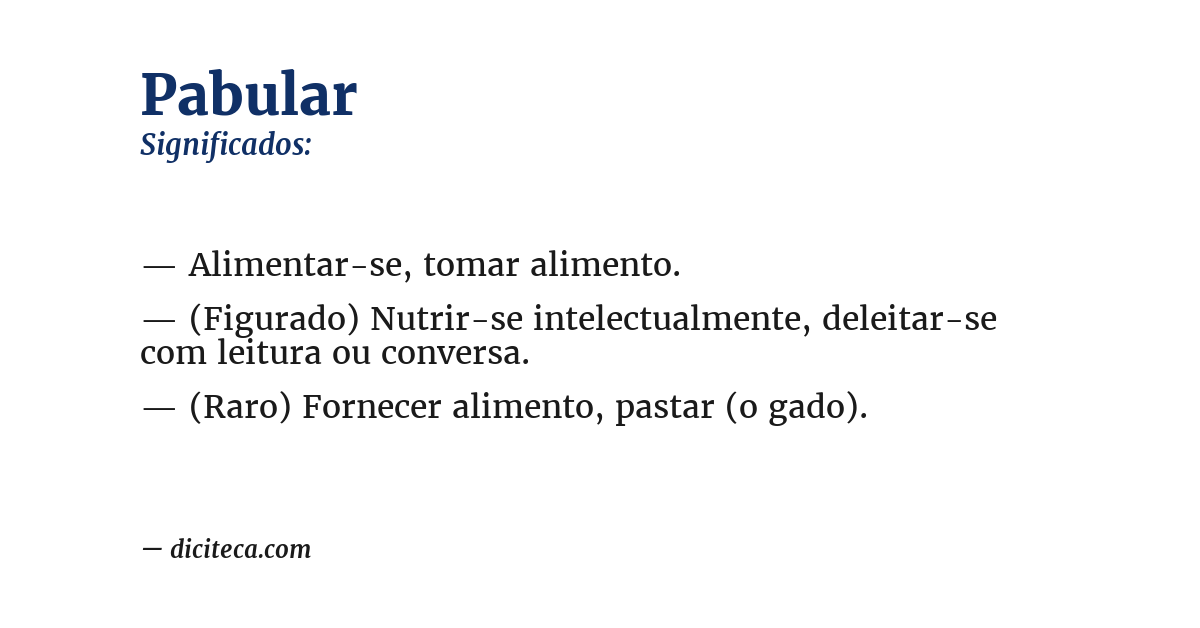 Significado de pabular