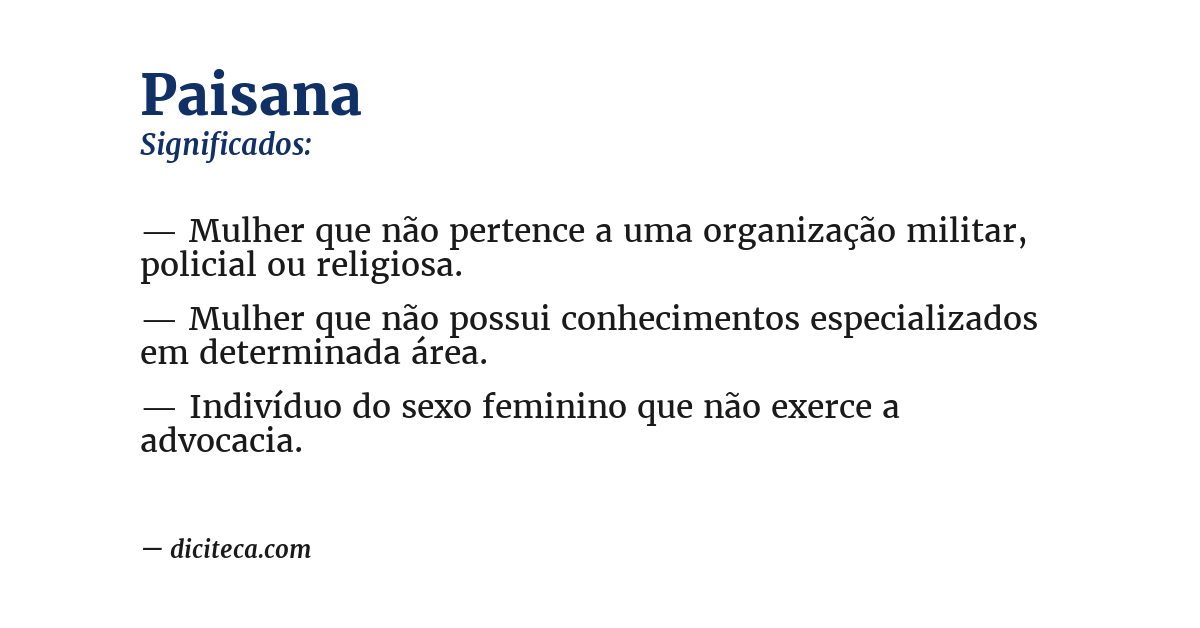 Significado de paisana