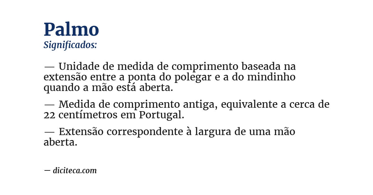 Significado de palmo