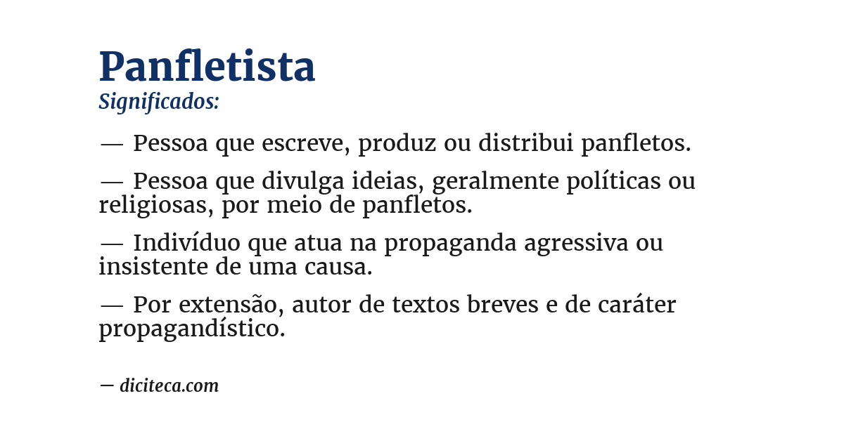 Significado de panfletista