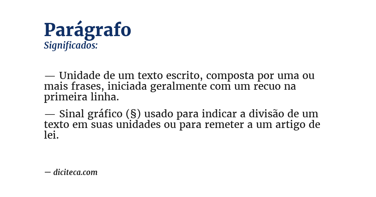 Significado de parágrafo