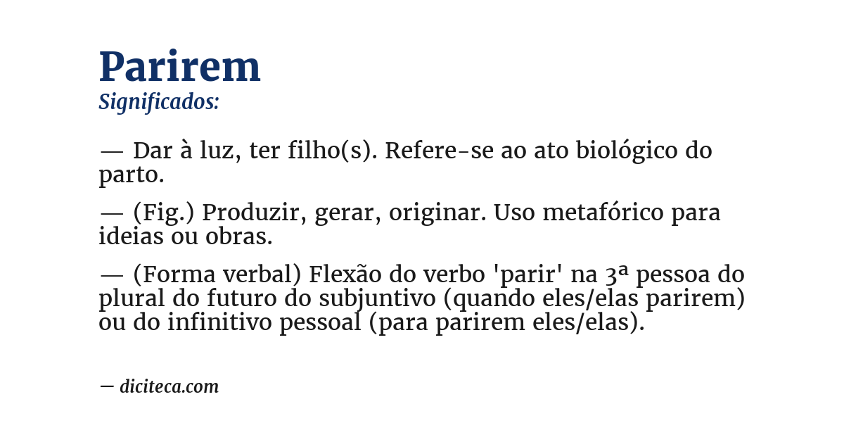 Significado de parirem