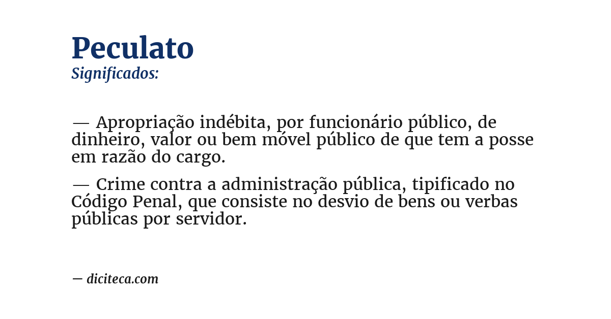 Significado de peculato