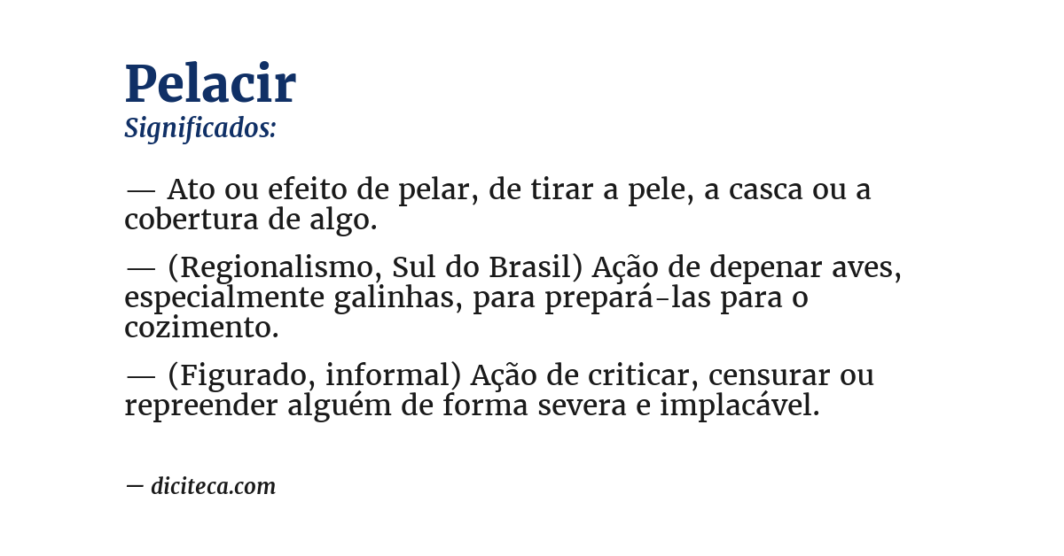 Significado de pelacir
