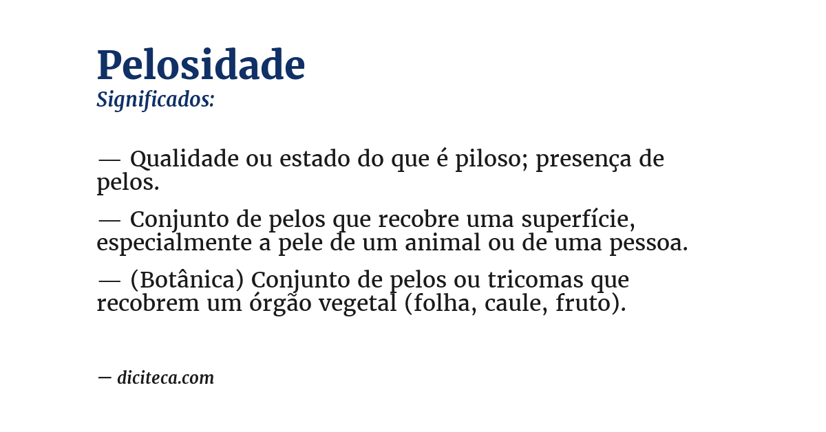Significado de pelosidade