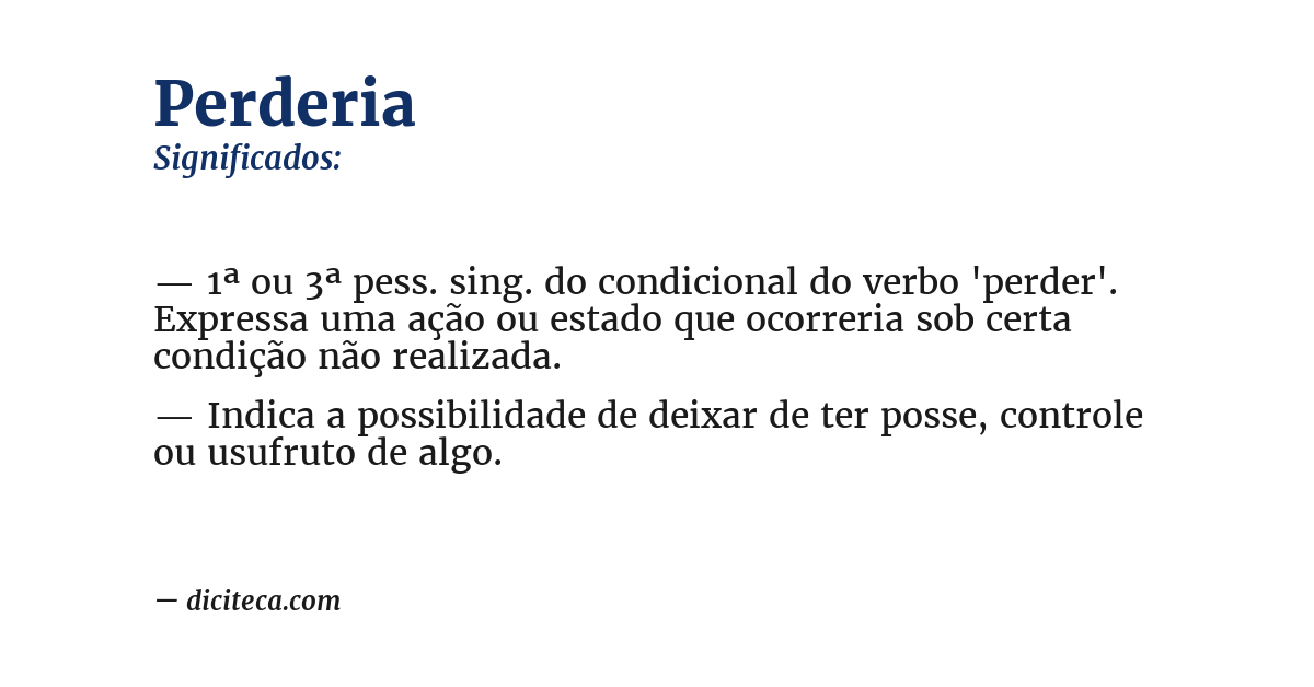 Significado de perderia