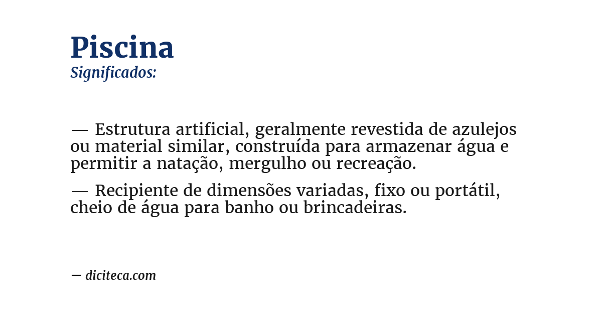 Significado de piscina