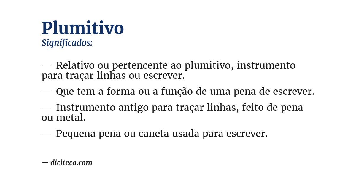 Significado de plumitivo