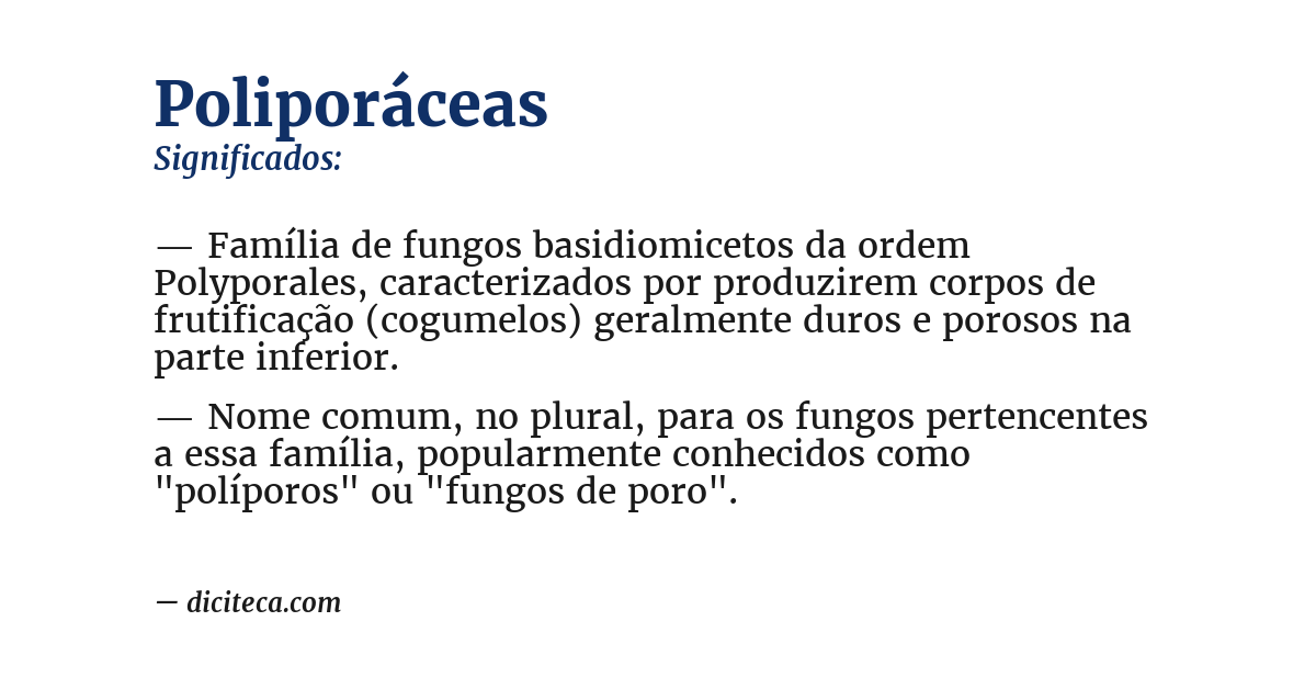 Significado de poliporáceas