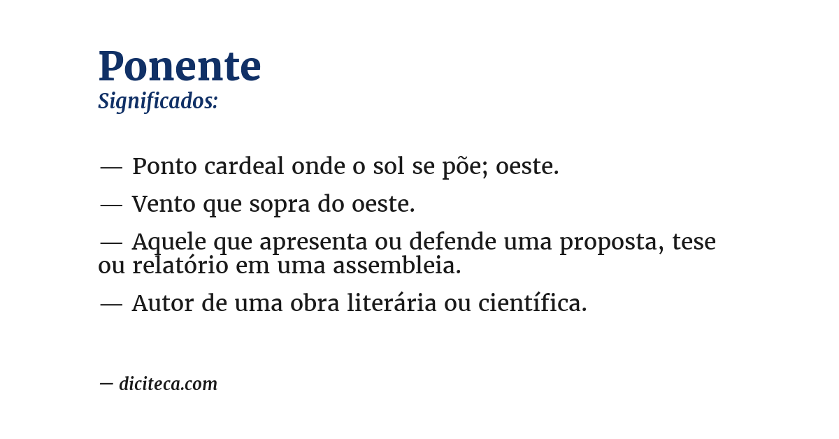 Significado de ponente